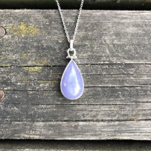 Shop Blue Chalcedony Pendants! Natural Blue Chalcedony Pendant, Blue Agate Silver Necklace, Minimal Design, Sky Blue Chalcedony Necklace, Handmade and Silver | Natural genuine Blue Chalcedony pendants. Buy crystal jewelry, handmade handcrafted artisan jewelry for women.  Unique handmade gift ideas. #jewelry #beadedpendants #beadedjewelry #gift #shopping #handmadejewelry #fashion #style #product #pendants #affiliate #ad