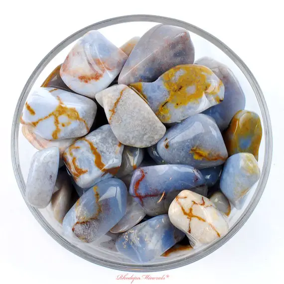 Blue Chalcedony Tumbled Stone, Blue Chalcedony, Tumbled Stones, Chalcedony, Stones, Crystals, Rocks, Gifts, Gemstones, Gems, Zodiac Crystals