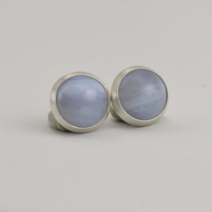 Shop Blue Lace Agate Earrings! blue lace agate 8mm sterling silver stud earrings pair | Natural genuine Blue Lace Agate earrings. Buy crystal jewelry, handmade handcrafted artisan jewelry for women.  Unique handmade gift ideas. #jewelry #beadedearrings #beadedjewelry #gift #shopping #handmadejewelry #fashion #style #product #earrings #affiliate #ad