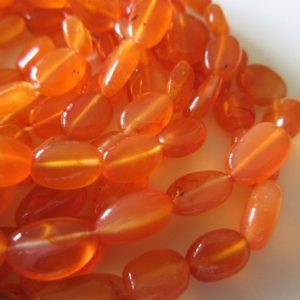 Shop Carnelian Chip & Nugget Beads! 5 Strands Wholesale Natural Carnelian Smooth Fancy Oval Shaped Tumble Beads, 9mm Beads, 13 Inch Strand, GDS224 | Natural genuine chip Carnelian beads for beading and jewelry making.  #jewelry #beads #beadedjewelry #diyjewelry #jewelrymaking #beadstore #beading #affiliate #ad