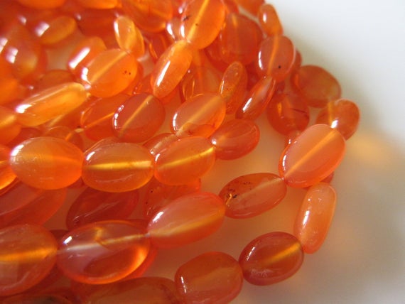 5 Strands Wholesale Natural Carnelian Smooth Fancy Oval Shaped Tumble Beads, 9mm Beads, 13 Inch Strand, Gds224