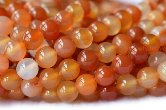 15" 4mm/6mm Natural Carnelian Round Beads, Orange Red Gemstone, Semi-precious Stone Wholesaler
