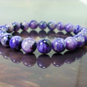 Shop Charoite Bracelets! Natural Charoite Bracelet 8mm,  Women Men Bracelet, Natural Gemstone Bracelet, Russian Charoite Beaded Bracelet, Gift + Gift Box | Natural genuine Charoite bracelets. Buy crystal jewelry, handmade handcrafted artisan jewelry for women.  Unique handmade gift ideas. #jewelry #beadedbracelets #beadedjewelry #gift #shopping #handmadejewelry #fashion #style #product #bracelets #affiliate #ad