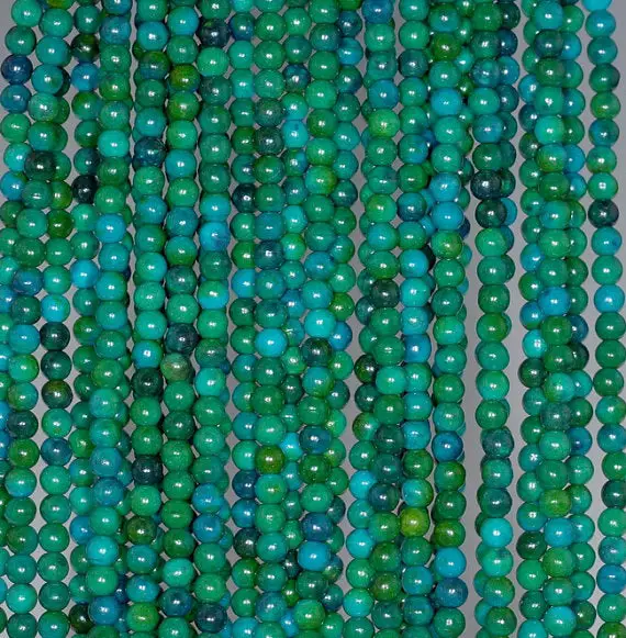 3mm Chrysocolla Gemstone Green Blue Round 3mm Loose Beads 15.5 Inch Full Strand (80000944-163)