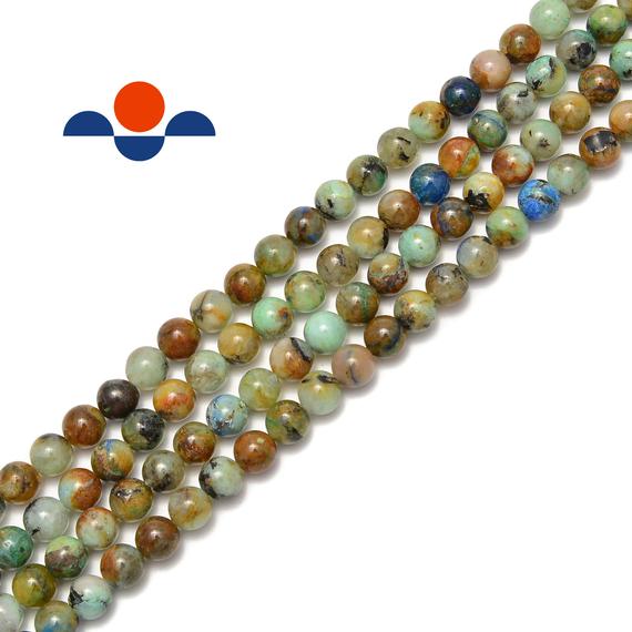 Natural Multi Chrysocolla Smooth Round Beads 6mm 8mm 10mm 12mm 15.5" Strand