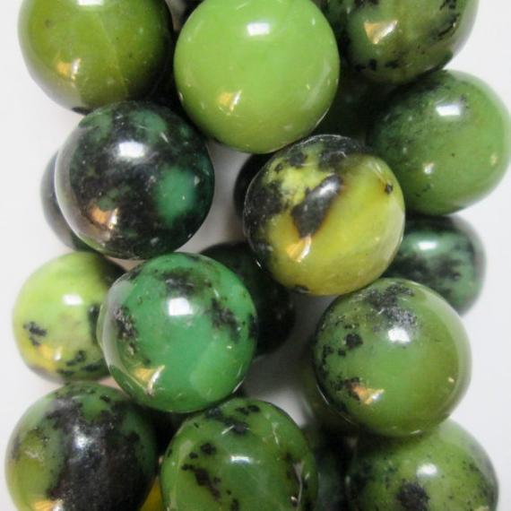Genuine Chrysoprase Beads - Round 10 Mm Gemstone Beads - Full Strand 16", 42 Beads, A-quality