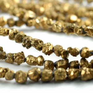 Shop Citrine Beads! 4-5mm Titanium Gold Nugget Natural Honey Citrine Gemstone Rugged Pebble Loose Beads 7.5 inch Full  Strand (90142915-352) | Natural genuine beads Citrine beads for beading and jewelry making.  #jewelry #beads #beadedjewelry #diyjewelry #jewelrymaking #beadstore #beading #affiliate #ad