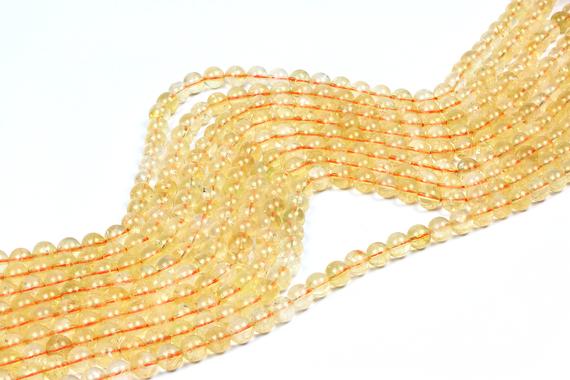 Natural Citrine Beads,aa Round Beads,semiprecious Beads,gemstone Beads,november Birthstone,jewelry Supplies Diy - 16" Full Strand