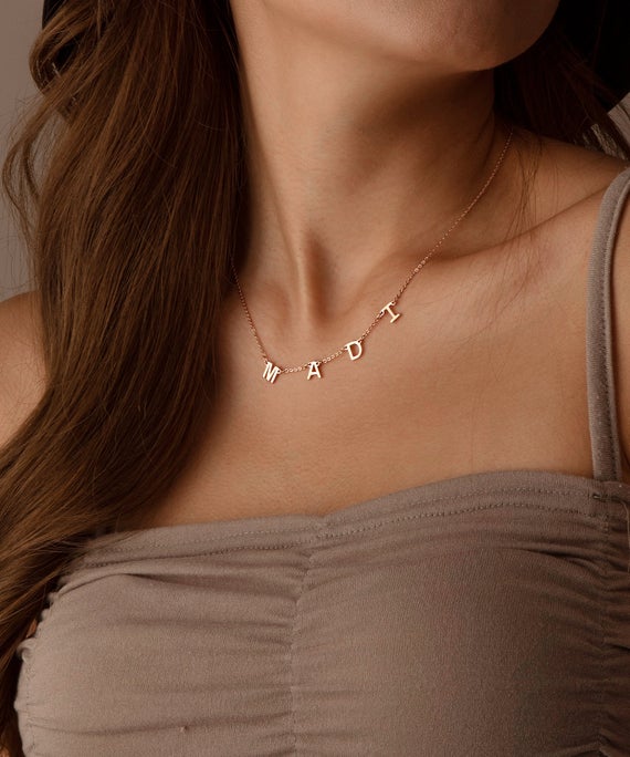 Mother Necklace, Name Necklace, Personalized Letter Necklace, Initial Necklace, Personalized Handmade Jewelry, Gift For Mom