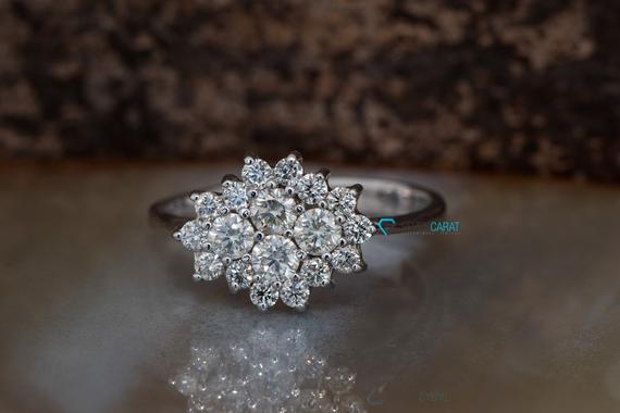 Art Deco Ring-diamond Ring 1 Carat- Unique Diamond Ring- Promised Ring-gold Ring-anniversary Ring- Statement Ring-multistone Rings