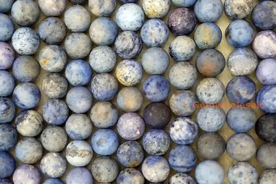 15.5" 8mm/10mm Natural Dumortierite Stone Matte Round Beads ,blue Color Loose Gemstone Beads,semi Precious Stone Cgw