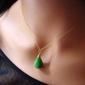 Shop Emerald Pendants! Natural Green Indian Emerald drop pendant 14k gold Necklace. Emerald teardrop solitaire. May birthstone jewelry.  Grass green gemstone. | Natural genuine Emerald pendants. Buy crystal jewelry, handmade handcrafted artisan jewelry for women.  Unique handmade gift ideas. #jewelry #beadedpendants #beadedjewelry #gift #shopping #handmadejewelry #fashion #style #product #pendants #affiliate #ad