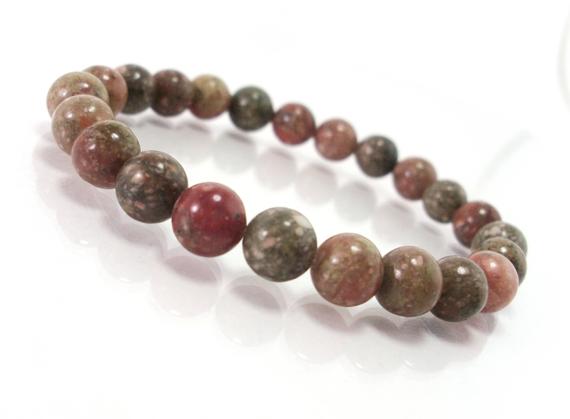 Epidote 8mm Bracelet, Natural Gemstone Bracelet,  Women Men Bracelet, Beaded Bracelet +gift Bag