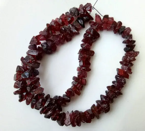 6-11mm Garnet Rough Beads, Natural Loose Raw Garnet Gemstone, Garnet Rough Beads For Jewelry, 13 Inches Garnet Rough Nuggets - Pdg162