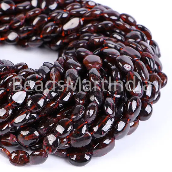 Mozambique Garnet Smooth Nugget Beads, 7x8 To 8x11 Mm Garnet Beads, Garnet Beads, Mozambique Garnet Beads, Mozambique Garnet Nugget Beads