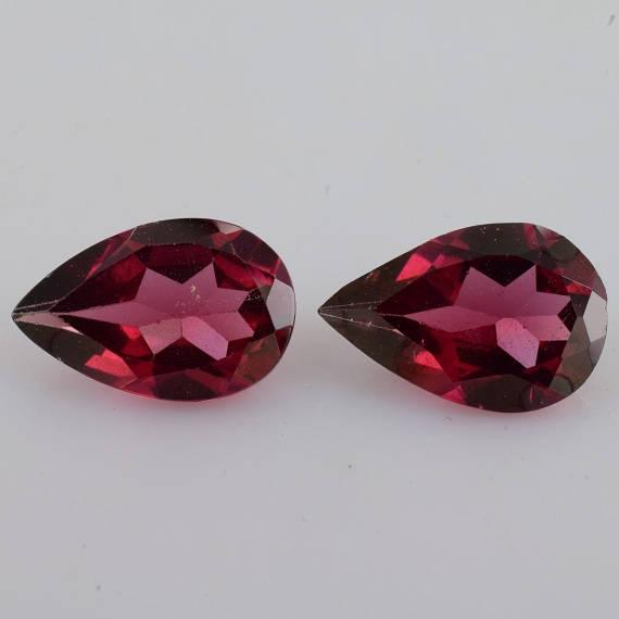 Rhodolite Garnet 9x6 Mm Faceted Cut Pear 2.65 Carats 2 Pieces Aaa+ Grade Loose Gemstone | Natural Rhodolite Garnet Gemstone | Earring Stone