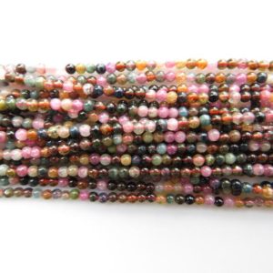 3mm Multi Tourmaline Smooth Round Beads, Wholesale Pink Green Tourmaline Beads, Sold As 1 Strand/10 Strand, GDS1517 | Natural genuine round Green Tourmaline beads for beading and jewelry making.  #jewelry #beads #beadedjewelry #diyjewelry #jewelrymaking #beadstore #beading #affiliate #ad