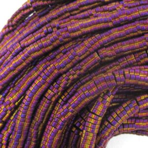 Shop Hematite Bead Shapes! 4mm matte purple hematite daisy beads 15.5" strand | Natural genuine other-shape Hematite beads for beading and jewelry making.  #jewelry #beads #beadedjewelry #diyjewelry #jewelrymaking #beadstore #beading #affiliate #ad