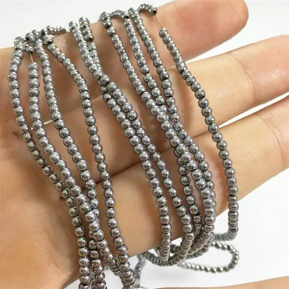 2mm Silver Hematite Beads, Round Hematite Beads, Hematite Jewelry