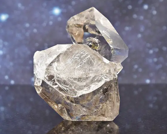 Amazing Glossy Herkimer Diamond Quartz Cluster From New York | Penetrator Crystals | 2.98" | 221.6 Grams