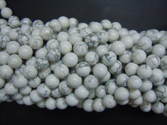 15.5" 4mm/6mm Natural White Howlite Round Beads, Semi-precious Stone, Diy Beads, White Gemstone Wholesale