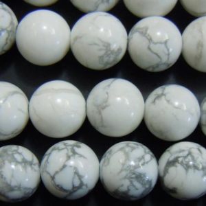 Shop Howlite Beads! 15.5" 8mm/10mm Natural white howlite round beads, semi-precious stone, DIY beads, White gemstone wholesale | Natural genuine beads Howlite beads for beading and jewelry making.  #jewelry #beads #beadedjewelry #diyjewelry #jewelrymaking #beadstore #beading #affiliate #ad