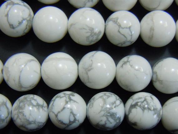 15.5" 8mm/10mm Natural White Howlite Round Beads, Semi-precious Stone, Diy Beads, White Gemstone Wholesale