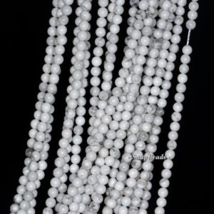 Shop Howlite Beads! 3mm Dovewhite Howlite Gemstone White Round 3mm Loose Beads 16 inch Full Strand (90114032-107 – 3mm A) | Natural genuine beads Howlite beads for beading and jewelry making.  #jewelry #beads #beadedjewelry #diyjewelry #jewelrymaking #beadstore #beading #affiliate #ad