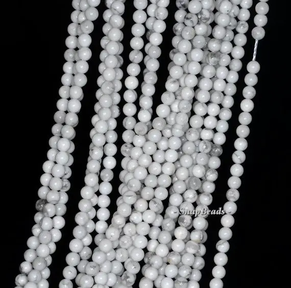3mm Dovewhite Howlite Gemstone White Round 3mm Loose Beads 16 Inch Full Strand (90114032-107 - 3mm A)