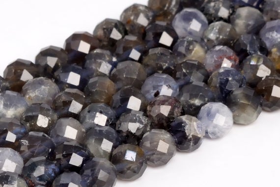 Genuine Natural Deep Color Iolite Loose Beads Grade Ab Faceted Round Shape 6mm