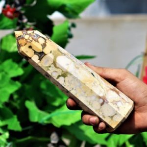 Shop Jasper Points & Wands! Large 195MM Natural Yellow Cobra Jasper Stone Healing Metaphysical Meditation Power Obelisk Tower | Natural genuine stones & crystals in various shapes & sizes. Buy raw cut, tumbled, or polished gemstones for making jewelry or crystal healing energy vibration raising reiki stones. #crystals #gemstones #crystalhealing #crystalsandgemstones #energyhealing #affiliate #ad