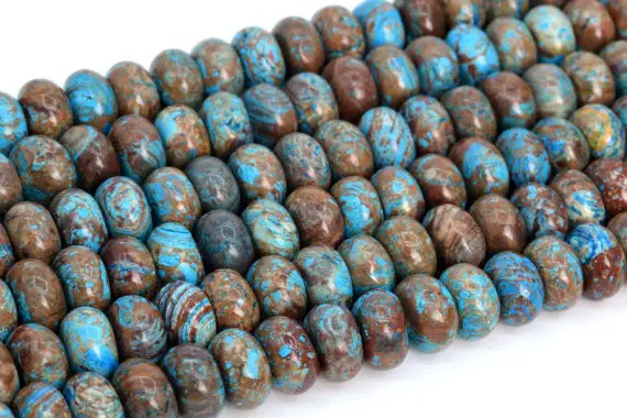 Blue Green Calsilica Jasper Loose Beads Rondelle Shape 6x3mm 8x5mm 10x6mm