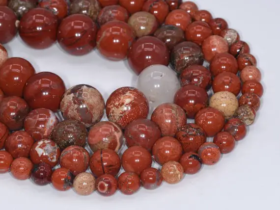 Genuine Natural Red Jasper Loose Beads Grade A Round Shape 6mm 8mm 10mm