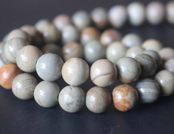Natural Silver Leaf Jasper Smooth And Round Beads,6mm/8mm/10mm/12mm Beads Bulk Supply,15 Inches One Starand