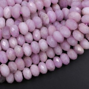 Shop Kunzite Faceted Beads! AAA Large Natural Kunzite  Faceted Rondelle 12mm 14mm 16mm Beads Real Genuine Violet Purple Pink Kunzite Gemstone 15.5" Strand | Natural genuine faceted Kunzite beads for beading and jewelry making.  #jewelry #beads #beadedjewelry #diyjewelry #jewelrymaking #beadstore #beading #affiliate #ad