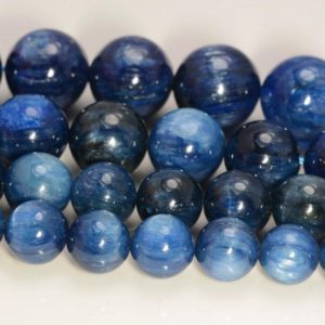Kyanite Gemstone Blue Grade AA 5mm 6mm 8mm 9mm 10mm 11mm 12mm 13mm 14mm Round Loose Beads 7 Inch Half Strand (A218) | Natural genuine round Kyanite beads for beading and jewelry making.  #jewelry #beads #beadedjewelry #diyjewelry #jewelrymaking #beadstore #beading #affiliate #ad