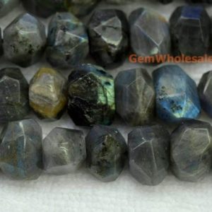 15.5" 15~20mm Labradorite faceted nugget beads, high quality grey color gemstone nugget beads, labradorite DIY beads | Natural genuine chip Labradorite beads for beading and jewelry making.  #jewelry #beads #beadedjewelry #diyjewelry #jewelrymaking #beadstore #beading #affiliate #ad