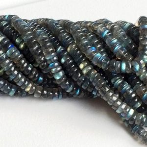 6mm Labradorite Plain Rondelle Beads, Blue Fire Gem Stone, Flashy Blue Tyre Gemstone Beads, Labradorit For Jewelry (4IN To 8IN Options) | Natural genuine rondelle Labradorite beads for beading and jewelry making.  #jewelry #beads #beadedjewelry #diyjewelry #jewelrymaking #beadstore #beading #affiliate #ad