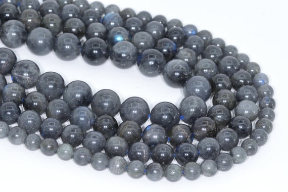Genuine Natural Deep Gray Labradorite Loose Beads Madagascar Grade Aa Round Shape 5-6mm 7-8mm 10mm