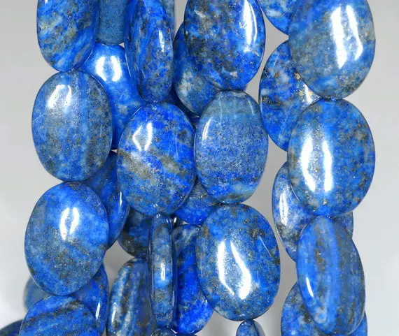 20x15mm Natural Lapis Lazuli Gemstone Grade A Blue Oval Loose Beads 7 Inch Half Strand (90145937-b73)