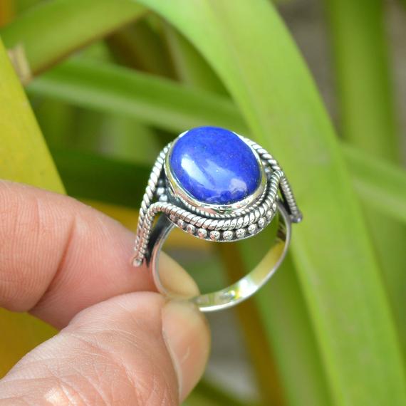 Lapis Lazuli Ring, 925 Silver Ring, Handmade Ring, Women's Ring, Boho Ring, Gemstone Ring, Gift For Her, Lapis Jewelry, Birthday Gifts.