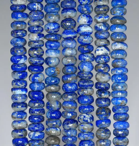 6x3mm Natural Lapis Lazuli Gemstone Grade Ab Rondelle Loose Beads 15.5 Inch Full Strand (80002678-a91)