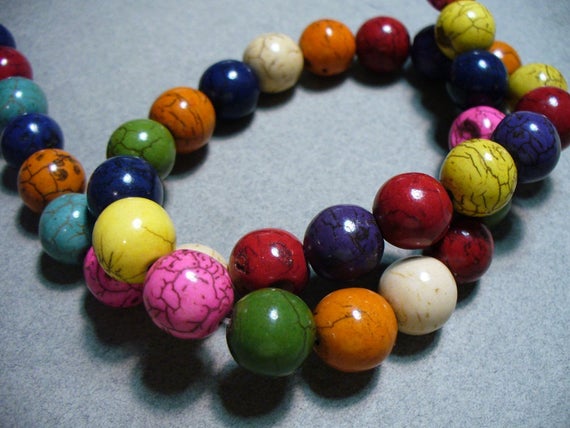 Magnesite Beads Gemstone Mixed Colors Round 12mm