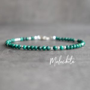 Malachite Bracelet, Handmade Jewelry, Beaded Crystal Bracelets for Women, Gifts for Her | Natural genuine Malachite bracelets. Buy crystal jewelry, handmade handcrafted artisan jewelry for women.  Unique handmade gift ideas. #jewelry #beadedbracelets #beadedjewelry #gift #shopping #handmadejewelry #fashion #style #product #bracelets #affiliate #ad