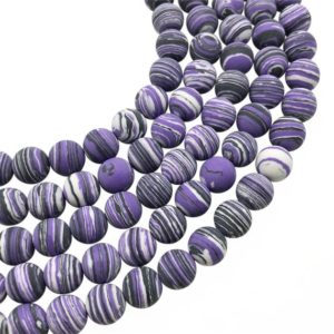 Shop Malachite Round Beads! 10mm Matte Purple Malachite Beads, Round Gemstone Beads, Wholesale Beads | Natural genuine round Malachite beads for beading and jewelry making.  #jewelry #beads #beadedjewelry #diyjewelry #jewelrymaking #beadstore #beading #affiliate #ad