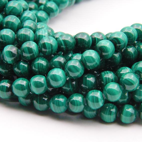 Aaaa Natural Malachite Smooth Round Beads,6mm 8mm 10mm Round Malachite Beads,good Quality Malachite Stone Beads,loose Strand Wholesale Beads