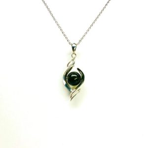 Shop Moldavite Jewelry! Moldavite Necklace / Moldavite Necklace / Sterling Silver /Round 10mm / Made in Japan / Gift Jewelry / CHARIS Jewelry / | Natural genuine Moldavite jewelry. Buy crystal jewelry, handmade handcrafted artisan jewelry for women.  Unique handmade gift ideas. #jewelry #beadedjewelry #beadedjewelry #gift #shopping #handmadejewelry #fashion #style #product #jewelry #affiliate #ad