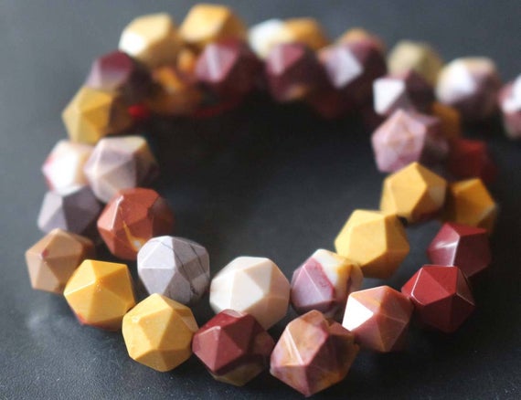 Natural Faceted Mookaite Star Cut Nugget Beads,6mm/8mm/10mm/12mm Beads Supply,15 Inches One Starand
