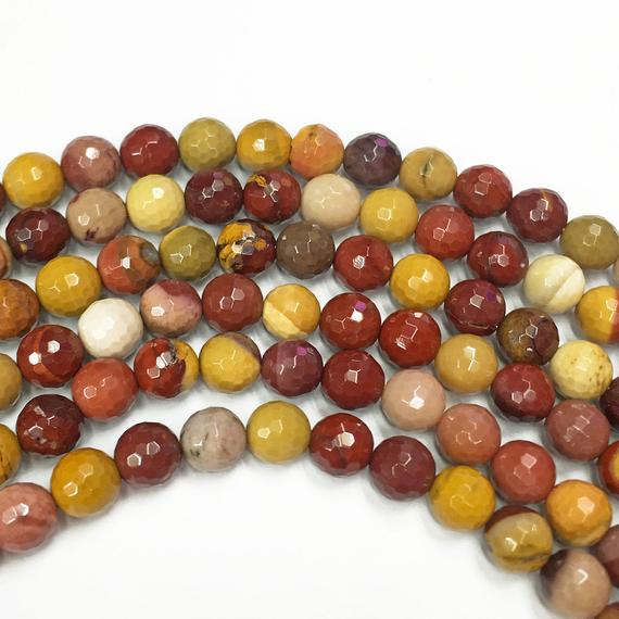 8mm Faceted Mookaite Beads, Gemstone Beads, Wholesale Beads