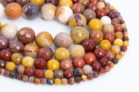 Genuine Natural Mookaite Loose Beads Micro Faceted Round Shape 6mm 8mm 10mm 12mm